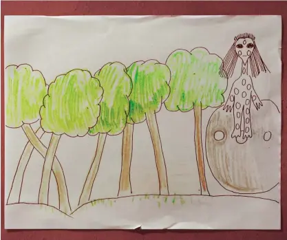  ?? NETFLIX ?? An alleged flying saucer and alien sighting in Wales is rendered in a child’s drawing seen in “Encounters.”