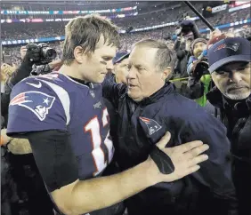  ?? David J. Phillip ?? The Associated Press Quarterbac­k Tom Brady and coach Bill Belichick have a distinct advantage in Super Bowls, with late rallies and adept planning being trademarks of their victories.