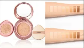  ??  ?? The Laneige Layering Cover Cushion is a 2-in-1 cushion foundation that comes with a perfectly paired concealing base and a layering cushion formulated for high coverage.