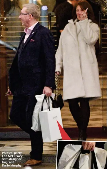  ??  ?? Political party: Len McCluskey, with designer bag, and Karie Murphy