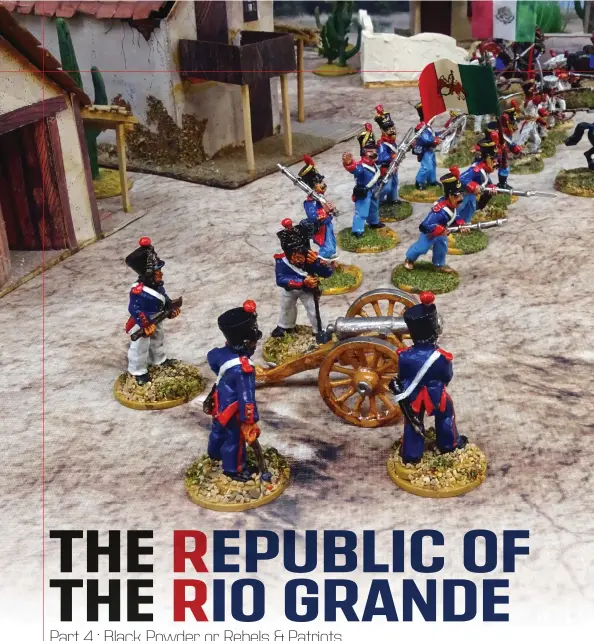  ??  ?? BELOW Centralist Cavalry charge the Republican Infantry. Figures from Boothill Miniatures and Wargames Foundry.
ABOVE The Centralist Army deploys. Figures are from Boothill Miniatures, Artizan Designs with some conversion­s.