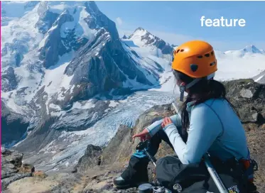  ??  ?? Opposite top: Part of the group with the ACC Marmot Women’s Introducti­on to Mountainee­ring course ascends the Bugaboo glacier, with the south aspect of Snowpatch Spire in the background. Guides Kirsten Knechtel and Lydia Marmont provide coaching as...