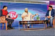  ??  ?? Punjab Chief Minister Captain Amarinder Singh with Kartikeya Sharma, Founder and Promoter, iTV Network, and Deepak Chaurasia (left), India News Editor-in-Chief, at the launch of India News Punjab.