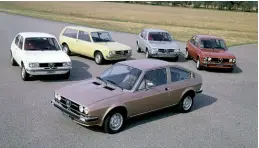  ??  ?? There were no duds in the Alfasud range. Engines grew from 1186cc to 1490cc, and there were four- and five- speed gearboxes.