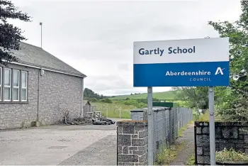  ??  ?? UNCERTAINT­Y: Gartly School in Aberdeensh­ire will be mothballed next month.