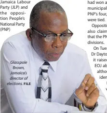 ?? FILE ?? Glasspole Brown, Jamaica’s director of elections.
