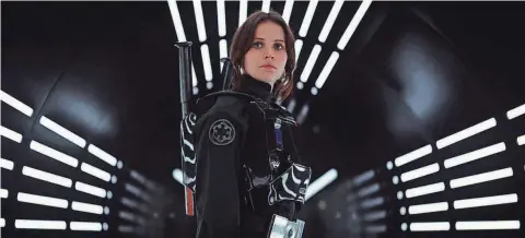  ?? TNS ?? Felicity Jones stars as Jyn Erso in “Rogue One: A Star Wars Story.” The movie has racked up $425 million with a cast of mid-level actors and unknowns.