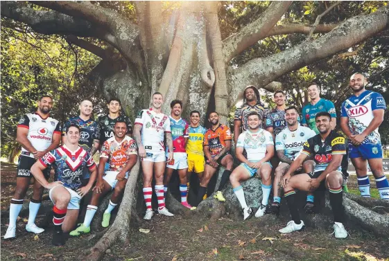  ??  ?? Players from every NRL club will wear for the first time an Indigenous-inspired jersey during Indigenous Round of the NRL this weekend. Picture: BRETT COSTELLO