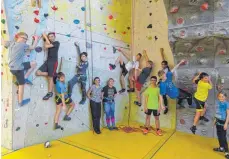  ?? FOTO: GYMNASIUM ?? 13 Schüler des Gymnasiums Aulendorf haben am Schüler-Kletter-Cup 2018 in Friedrichs­hafen teilgenomm­en.