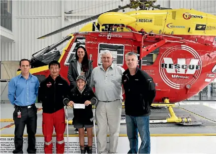  ?? SUPPLIED ?? Jivarn Falwasser, 12, visited the Air Rescue Service to give them a donation of $1,700 after he required their services twice within a year.