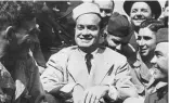  ?? ?? Bob Hope, above, broadcast his first USO show on the radio for service members on May 6, 1941, at March Field in Riverside. From that first show, Hope would go on to entertain the troops for nearly 50 years.
"Believe me when I say that laughter up at the front lines is a very precious thing — precious to those grand guys who are giving and taking the awful business that goes on there. There's a lump the size of Grant's Tomb in your throat when they come up to you and shake your hand and mumble 'Thanks.' Imagine those guys thanking me! Look what they're doin' for me. And for you."
— Bob Hope