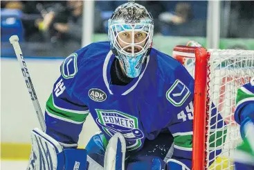  ??  ?? Since signing with the Comets, Michael Leighton has started seven times and has won six straight games while posting a solid .915 save percentage.