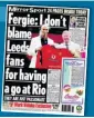  ??  ?? SIR ALEX FERGUSON defended Leeds’ fans right to give Rio Ferdinand stick. The defender quit Elland Road for Manchester United and was expecting a tough time when the Red Devils went to Leeds.