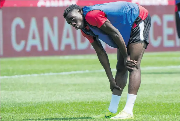  ?? — THE CANADIAN PRESS ?? Canada’s Alphonso Davies, 16, will play his first senior national team match when Canada faces Curacao in a friendly game Tuesday at Saputo Stadium.