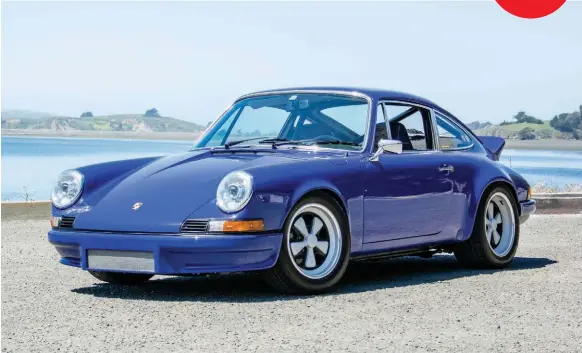  ??  ?? Understate­d blue bodywork hides a serious collection of Porsche custom tuning parts