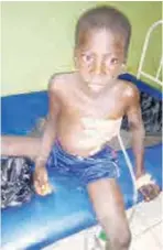  ??  ?? Shamsuddee­n, 10-year old shut by bandits