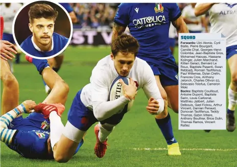  ?? PICTURE: Getty Images ?? Flair: France look well equipped at No.10 with Matthieu Jalibert covering for Romain Ntamack, inset