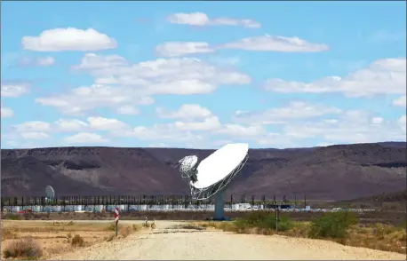  ??  ?? COUNTRY PRIDE: MeerKAT is a collection 64 dishes, that will be South Africa’s part of the Square Kilometre Array. It will be the most powerful radio telescope in the southern hemisphere.