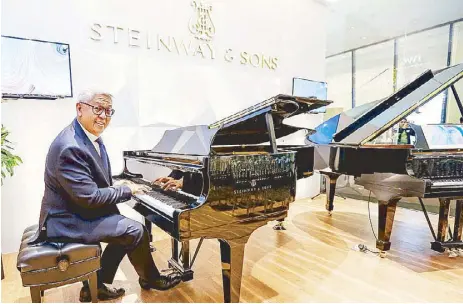  ??  ?? Ryan Cayabyab, also known as “Mr. C,” is one of the artists who have recorded music for Steinway & Sons astounding­ly accurate player piano called the Spirio, along with stellar names such as Lang Lang and Yuja Wang. “The first time I heard the playback...