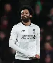  ??  ?? Mohamed Salah scored in the 44th minute for Liverpool