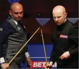  ??  ?? Anthony McGill was beaten in the final frame by Stuart Bingham in the quarter-finals at the Crucible yesterday