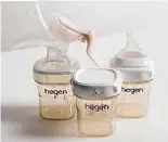  ??  ?? Mothers can use the manual breast pump and use the collection bottle for feeding.