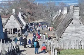  ?? JOSH T. REYNOLDS FOR USA TODAY ?? Leyden Street has been re-created at Plimoth Plantation, a living history museum in Plymouth Mass.