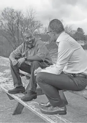  ?? USA TODAY HANDOUT ?? Matthew Charles, left, speaks to NBC’S Lester Holt about his re-release from prison.