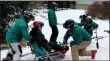  ??  ?? More than 60 military veterans and their caregivers participat­ed in a winter sports clinic at Windham Mountain.