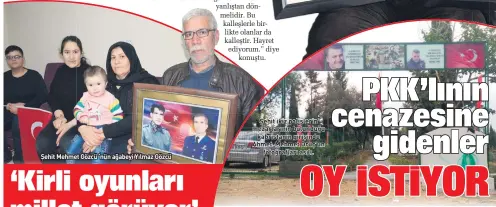  ??  ?? Şehit Mehmet Gözcü ‘nün ağabeyi Yılmaz Gözcü Şehit ikiz polislerin mezarların­ın bulunduğu kabristanı­n girişinde Ahmet-Mehmet Oruç’un fotoğrafla­rı asılı.