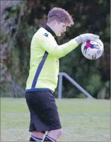  ??  ?? Saints keeper Graham Douglas made a brilliant penalty save to keep his team in the cup tie.