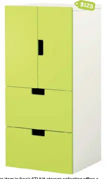  ?? CoNTribuTe­d by ikeA ?? One item in Ikea’s STUVA storage collection offers a combinatio­n of doors and drawers for kids’ items.