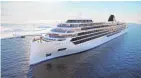  ?? VIKING ?? This is a rendering of one of the Viking cruise ships currently under constructi­on that will start sailing the Great Lakes in 2022.