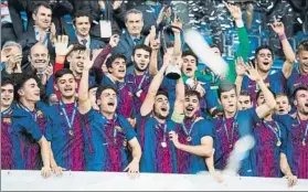  ?? FOTO: FC BARCELONA ?? El Barça de García Pimienta ganó en abril la segunda Youth League del club