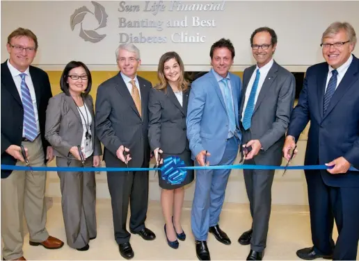  ??  ?? The official unveiling of the newly renamed Sun Life Financial Banting and Best Diabetes Clinic with Dr. Gary Lewis, left, Dr. Minna Woo, Dean Connor, CEO of Sun Life Financial, Mary De Paoli, executive vice-president of public and corporate affairs...