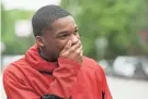  ?? PAT NABONG/AP ?? Anthony Perry, 20, was gifted a car by Early Walker, founder of the organizati­on I’m Telling Don’t Shoot, after videos of him saving a man from being electrocut­ed went viral.