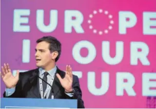  ?? EFE ?? Albert Rivera, en el congreso de los liberales europeos, en Madrid