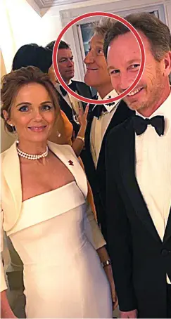  ??  ?? Every picture tells a story: Sir Rod, circled, behind Geri