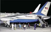  ?? RICHARD GRAULICH / THE PALM BEACH POST 2016 ?? President Barack Obama arrives on Air Force One in Fort Pierce last June. Smaller planes are restricted from Mar-a-Lago airspace when Trump is there.