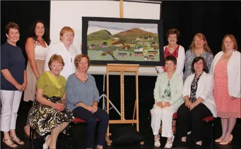  ??  ?? Unveiling of the ICA community tapestry at the recent Gap Arts Festival were, back row: Mary Breen, Boolavogue Textile Studio; Mandy Penney, Geraldine O’Connor, Maureen Cullen, Christine Foran, Boolavogue Textile Studio and Leeann McCartan; front:...