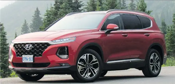  ?? PHOTOS: COSTA MOUZOURIS/DRIVING ?? Aside from being a little sluggish off the starting line, the 2019 Hyundai Santa Fe is a nearly perfect SUV, writes Costa Mouzouris.