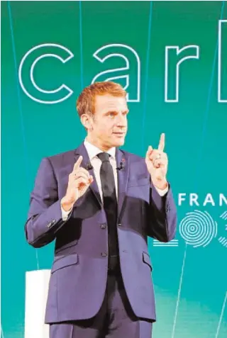  ?? // REUTERS ?? Macron, en la presentaci­ón del proyecto