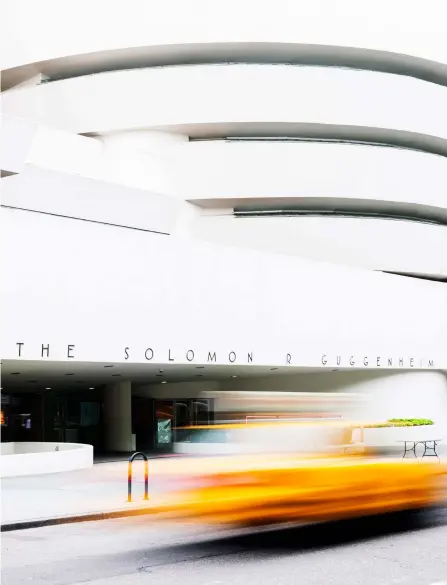  ??  ?? Right: Entrance to the Guggenheim museum in NYC. Shot on a tripod to allow for the slow shutter speed.