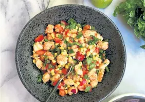  ?? Lynda Balslev for Tastefood, Mercury News ?? This brightly- colored, flavor- packed shrimp salsa makes a fantastic appetizer.