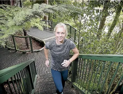  ??  ?? Camille Buscomb on one of her favourite tracks near the Waikato River, Hamilton. PHOTO: MARK TAYLOR FAIRFAX NZ