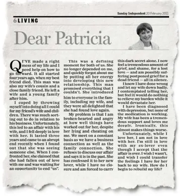  ??  ?? A letter to Patricia Redlich appeared in the Sunday Independen­t in February, 2011