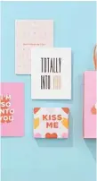  ??  ?? Kikki K’s love-themed cards and gift wrapping.