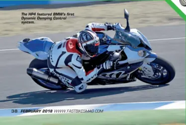  ??  ?? The HP4 featured BMW’s first Dynamic Damping Control system.