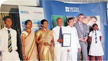  ??  ?? Sivaneshwa­ra Tamil Maha Vidyalaya, Hunnasgiri­ya is one of 36 schools to recieve the British Council Internatio­nal School Award in 2012