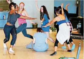  ?? THE OKLAHOMAN] [PHOTO BY DOUG HOKE, ?? Oklahoma City University undergrads rehearse for the all-female production of “Lord of the Flies,” a co-production of Oklahoma Children’s Theater and OCU.